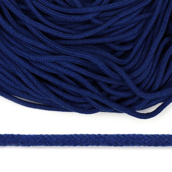Шнур круглый х/б ⌀5.0 мм / 100 метров, с наполнителем, 023 василек