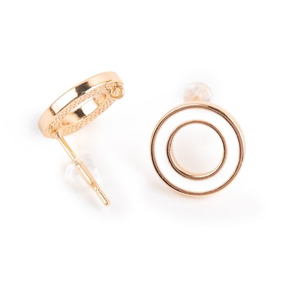 Швензы 12х12 мм, 10 шт (5х2 шт), 03 под золото, белый, Zlatka FMK-H13