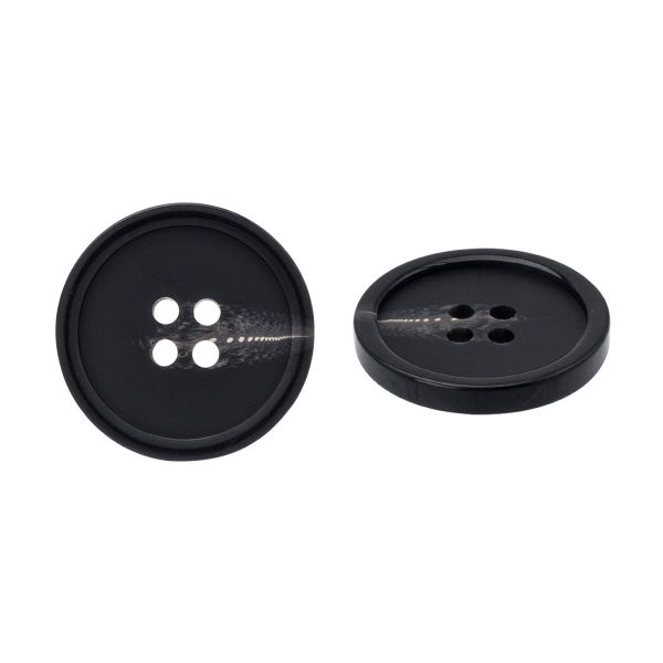 Пуговица 4 прокола 40L = 25 мм, пластик, col.A черный, CN2865, 36 шт