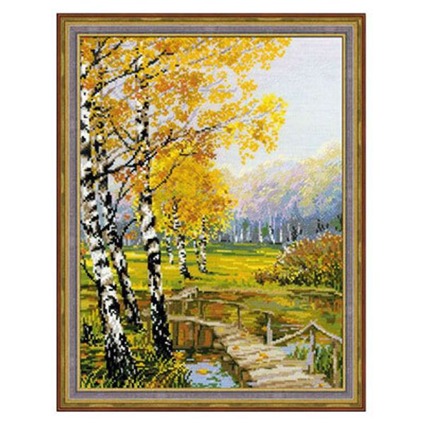 Набор для вышивания нитками Риолис, Березовая роща, 26х38 см