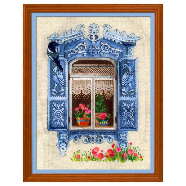 Набор для вышивания нитками Риолис, Окошко в Птичное 30х40см