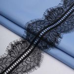 Кружево шантильи (реснички) на сетке 105 мм / 30 метров, черный, 3AR1277