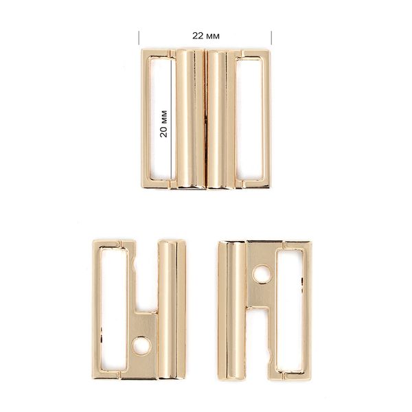 Пряжка ременная металл под резинку 20 мм, 22х24 мм, цв. золото, уп.20 шт