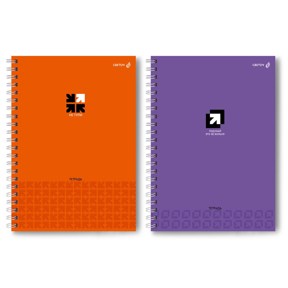 Тетрадь ученическая общая, A4 80 л. на гребне 65 г/м², белизна 100 %, 4 шт, клетка, 01230 Мысли вслух, Светоч Т125