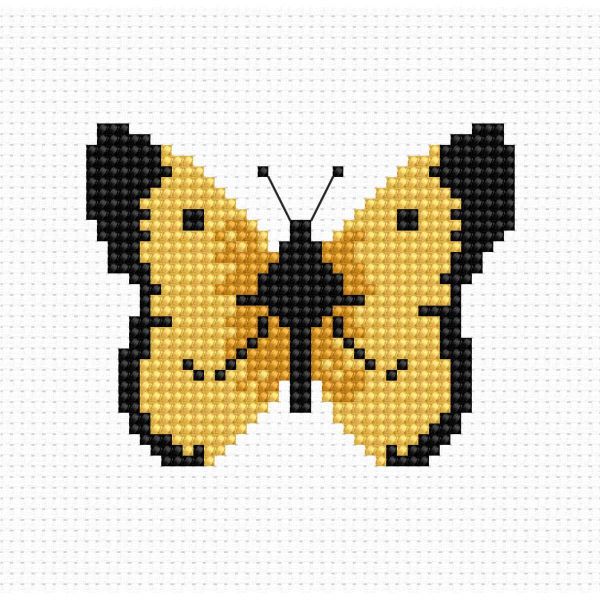 Набор для вышивания нитками Luca-S, Моя первая вышивка. Бабочка 7х6см