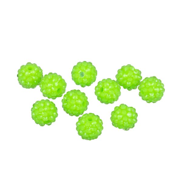 Бусины пластик ⌀14 мм, 10 шт, №15 ярко-зеленый, Zlatka BWR-14