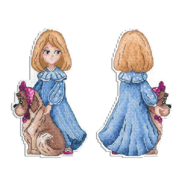 Набор для вышивания на пластиковой канве МП Студия Пушистая няня 16х9см, Р-1129