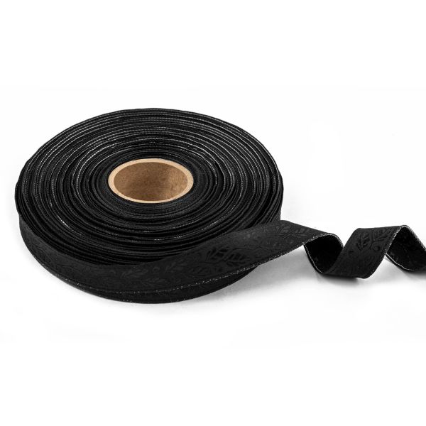 Лента (тесьма) жаккардовая 18.0 мм / 25±1 метров, рис 2034 черный, Gamma С1851Г17