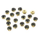 Хрустальные стразы в цапах/золото, 8мм, 20 шт/упак, Astra&Craft (39 дымчато-серый), 4AR167/168