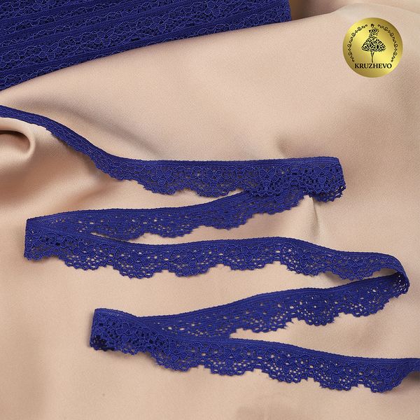 Кружево эластичное (стрейч) 8031 15мм цв.F223 синий ультрамарин, 50м, Kruzhevo