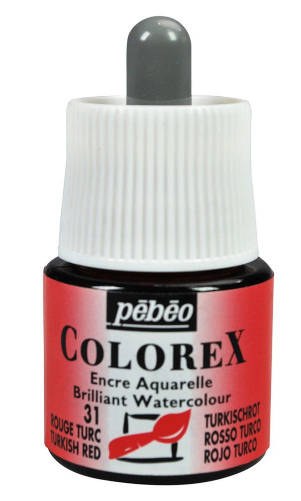 Краска акварель акварельные чернила Colorex 45 мл, 341-031 красный турецкий, Pebeo