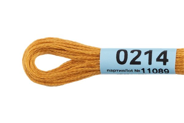 Мулине Gamma 100% хлопок, цв.0214 охра, 24 мотка по 8 метров