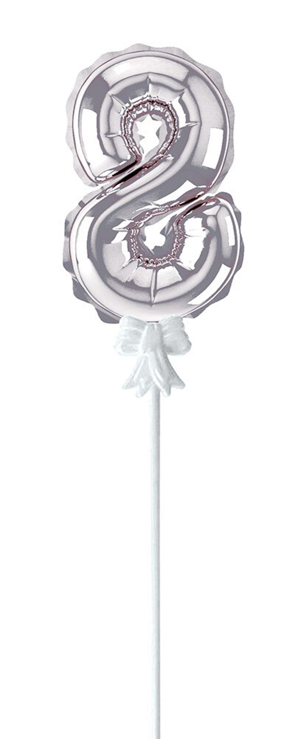 Шар самодув Цифра, 5 шт, 8, серебряная, Boomzee FBZ-04