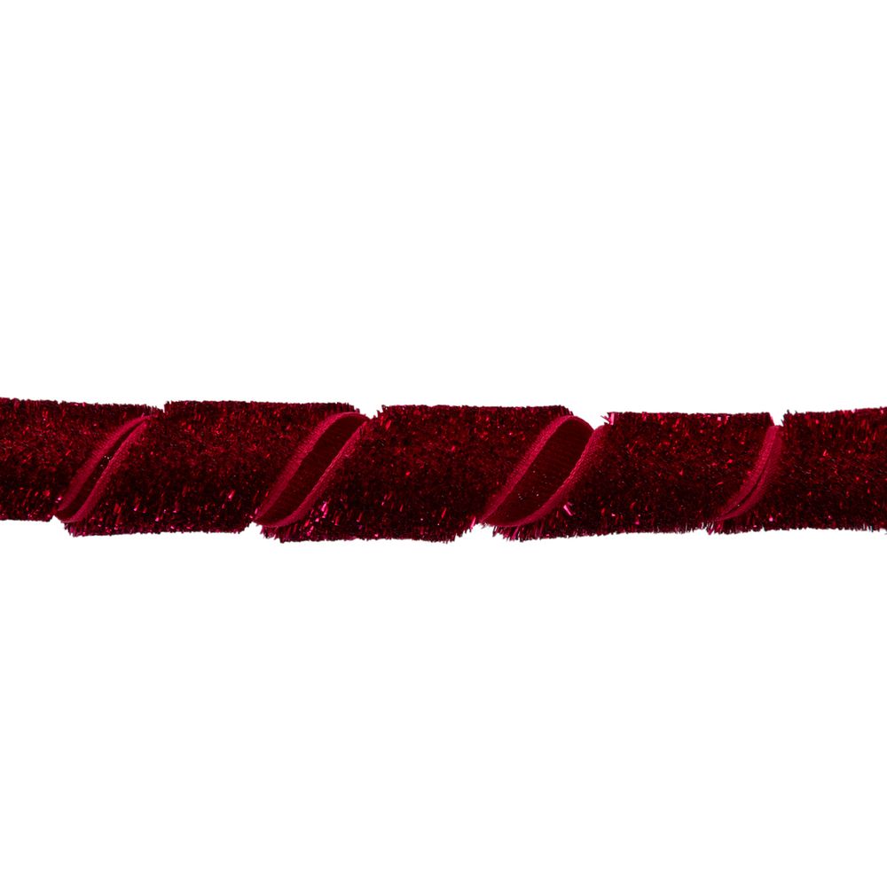 Лента бархатная (тесьма) 20.0±2 мм, / 10±0.5 метров, с метанитом, рис 8379 малиновый, Blitz С3549Г17