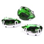 Хрустальные стразы в цапах формы капля, зеленый 13х18 мм, 3 шт., АЦ008НН1318