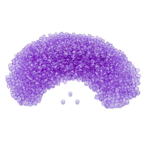 Бусины акрил ⌀10 мм, прозрач. в цвете, граненый куб, 500 г, Astra&Craft (643 лавандовый)
