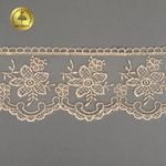 Кружево на сетке 75 мм, 40480, цв.N6115 бежевый уп.13.7м, Kruzhevo