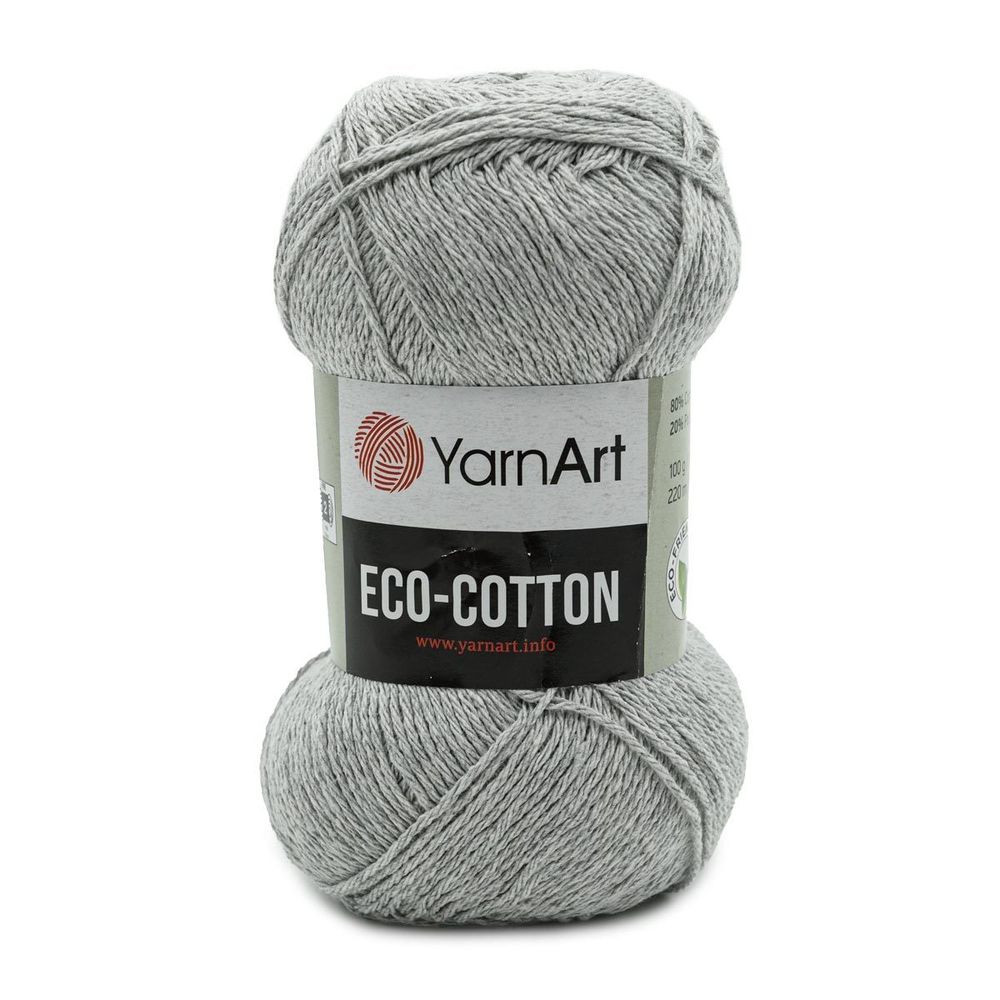 Пряжа YarnArt (ЯрнАрт) Eco Cotton / уп.5 мот. по 100 г, 220м, 763 светло-серый