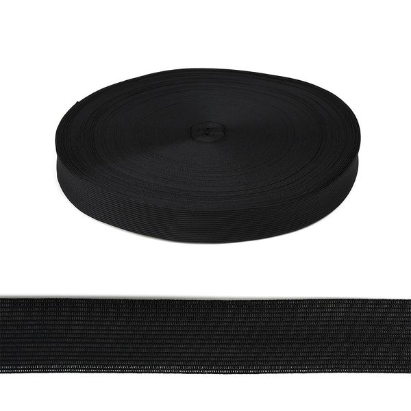 Тесьма (лента) окантовочная 28 мм / 100 метров, вязаная, 03с3119, черный