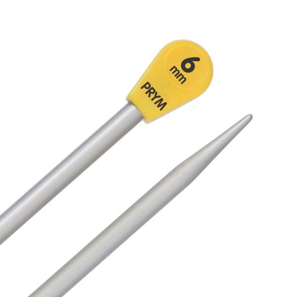 Спицы прямые ⌀6.0 мм, 35 см, 2 шт, с наконечниками, Prym 191469