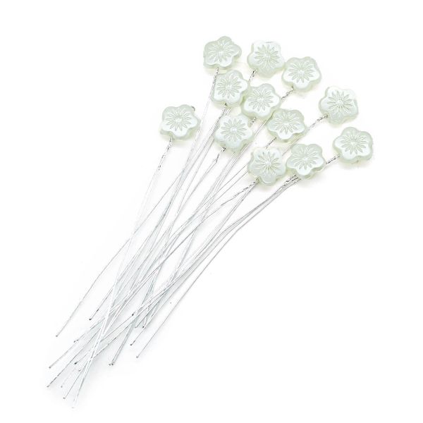 Декоративный элемент на проволоке Цветок 1,4х1,4см, длина 11см, 12 шт, Астра