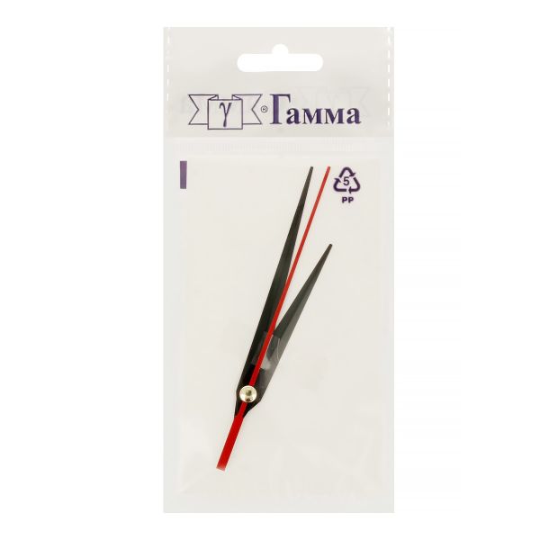 Стрелки для часовых механизмов (часовая/минутная/секундная) ЧМС, 5 шт, 60/83/85-1 мм, ( черный/красный)