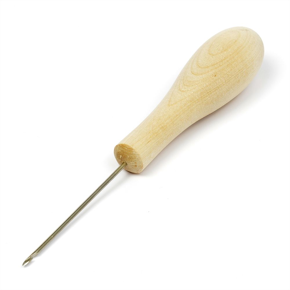 Шило Сапожное с крючком, деревянная ручка Арти (⌀1,6мм, L-45 мм)