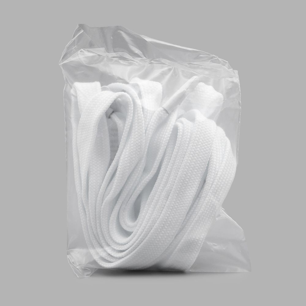 Шнурки плоские с металлическим наконечником 10.0 мм / 130см, 2 шт/упак (белый), 6220-0134