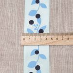 Лента атласная с рисунком 45.0 мм / 22.5±1 метров, Ягодная ветвь, голубой, Globus