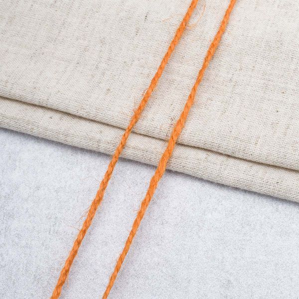 Шпагат джутовый ⌀1.4 мм / 50 метров (50 г), 2-ниточный, 1200 текс, евробобина, оранжевый