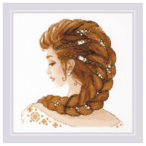 Набор для вышивания нитками Риолис, Мечтательница 25х25 см