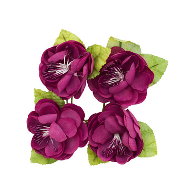 Цветы искусственные декоративные 4,5х2,3см, 4 шт, Астра, F224 фуксия