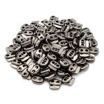 Фиксатор (зажим) для шнура пластик 2 отв., ⌀5.0 мм, 23х20 мм, плоский, под металл (черный никель), 200 шт