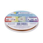 Лента репсовая (в рубчик) 6.0 мм / 45.5 метра, 119 коричневый, Gamma GR-06