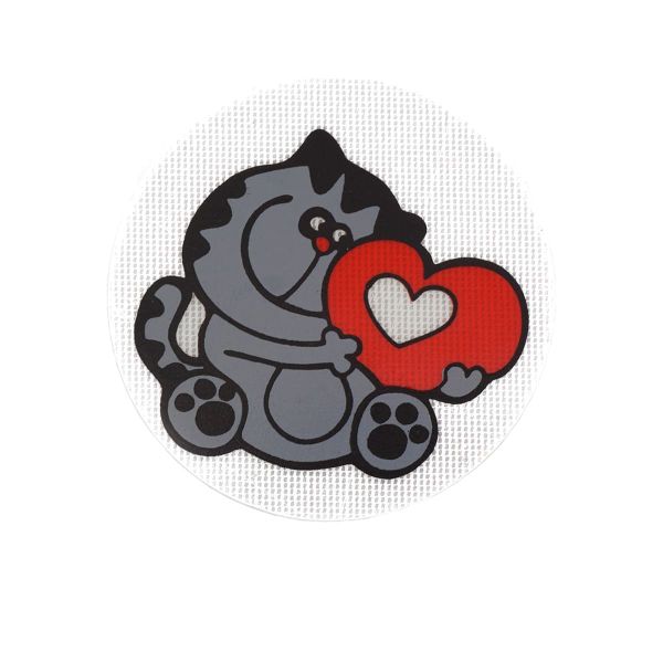 Световозвращатель-значок Кот с сердцем 50мм