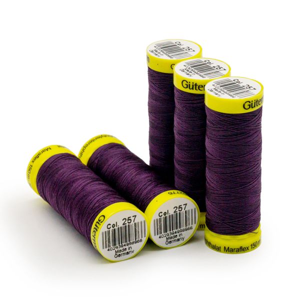 Нитки для трикотажа Gutermann Maraflex, 150м, 257 пыльно-фиолетовый, 5 катушек