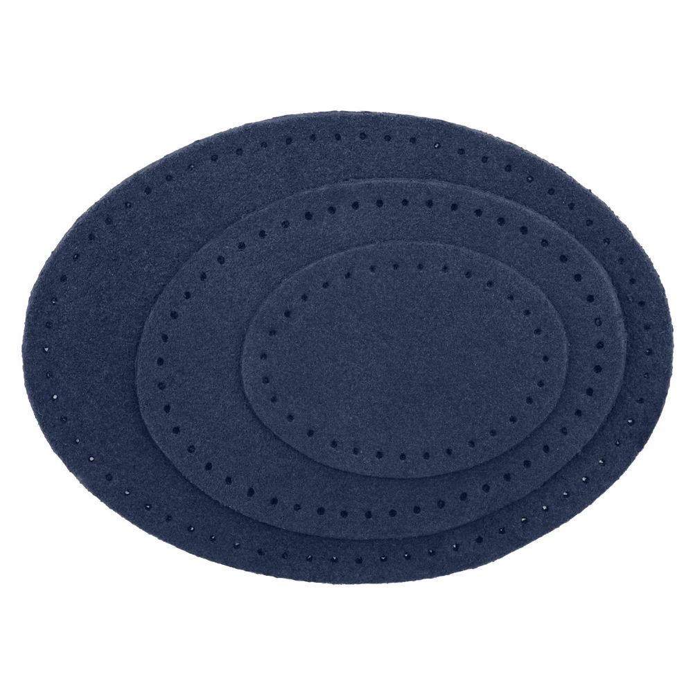 Набор заплаток пришивных из замши, овал 4х5,5см, 6х8,2см, 8х10,9см, с перфорацией, 3 шт (22 темно-синий), 59404