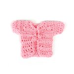 Кофта вязаная мини (ручная вязка), ширина 8см длина 9см рукав 5см цв.розовый