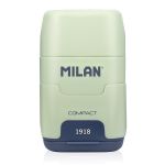 Точилка пластиковая Compact 1918 2 отверстия с ластиком 16 шт, Milan 4703116SNC