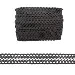 Кружево гипюр (плетёное) 33 мм, 335 серый, 13.71 м