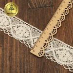Кружево вязаное (тесьма) 45 мм / 10м, D1004 цв.02 молочный, Kruzhevo