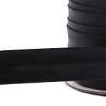 Косая бейка кожзам 20 мм / 45 метров, черный