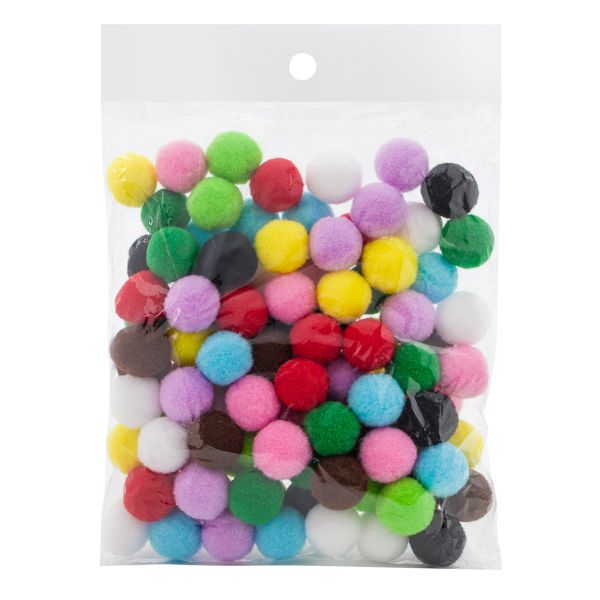 Помпоны для творчества Ассорти 20 мм, 10 цветов, 100 шт, Astra&Craft
