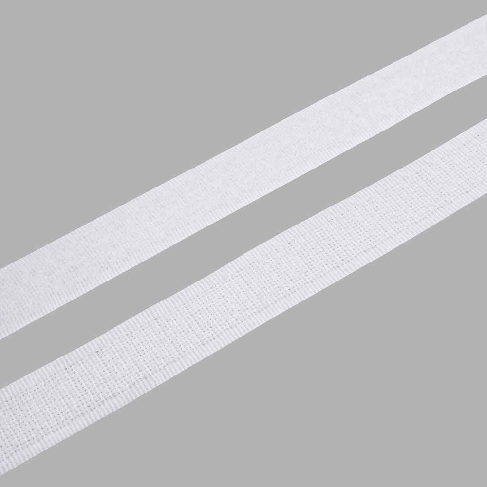 Лента контактная липучка (велкро) пришивная 16 мм, / 25 метров, белый, ПАРА (крючок+петля), качество "B"