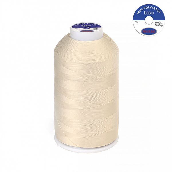 Нитки эластичные текстурированные Max 100D/2, 5000 м, 202 молочный, 1 катушка