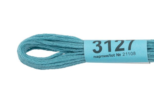 Мулине Gamma 100% хлопок, цв.3127 бл.мор.волна, 24 мотка по 8 метров