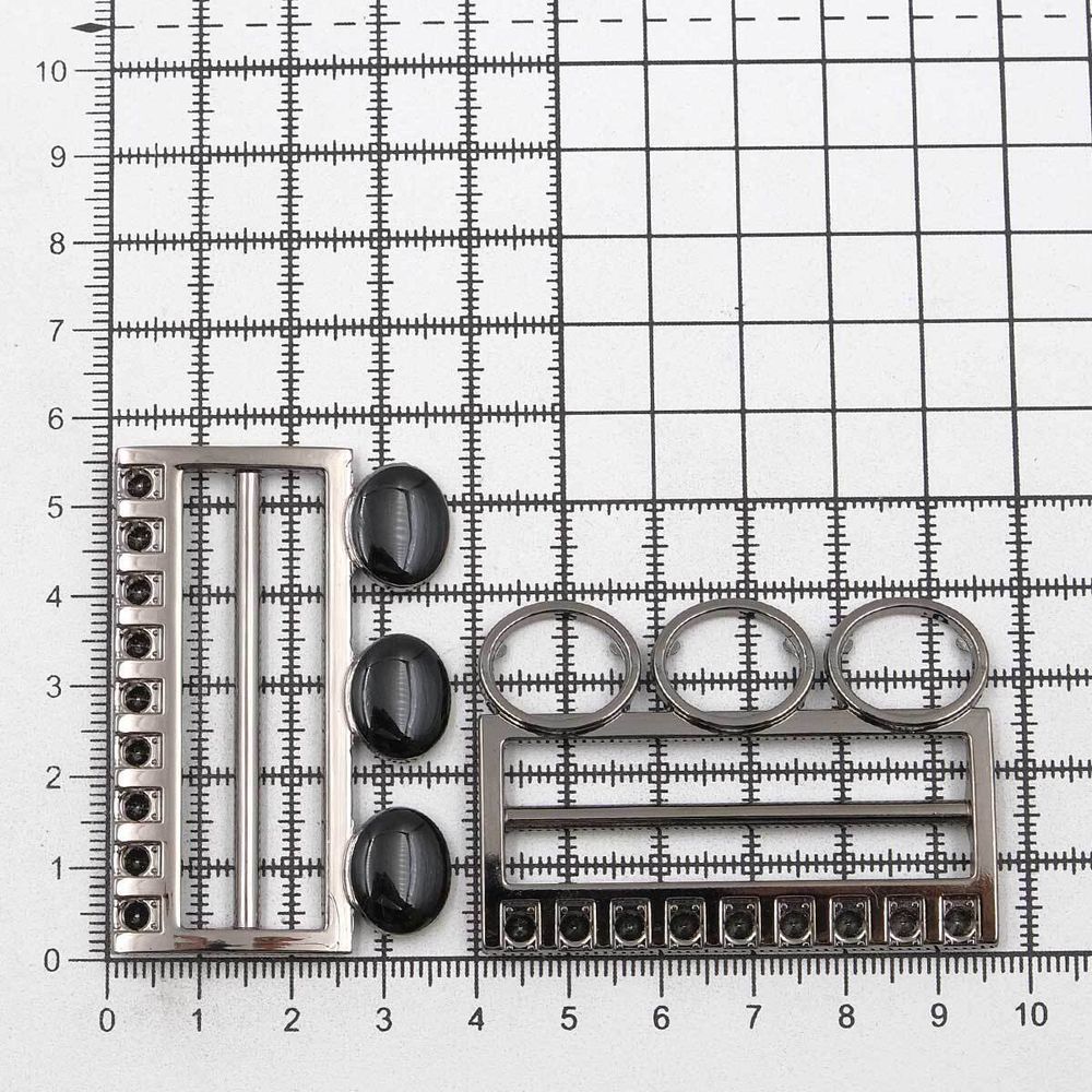 Пряжка-застежка 50 мм мет. эмаль чер.никель, 2 шт, BIG
