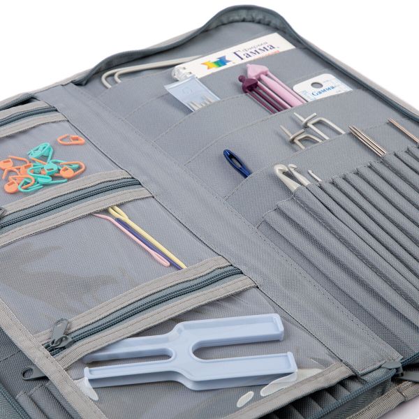 Органайзер для спиц и крючков 43х21х2 см, ткань нейлон, 02 веточки, Gamma OGN-06