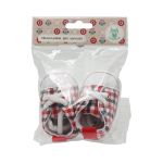 Кеды для кукол из ткани в клетку, размер по подошве 7,8смхвыс.4см, пара, цв.сине-красный