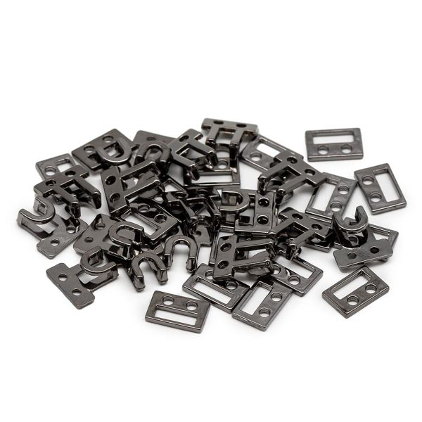 Крючки пришивные декоративные 15х10 мм, чер.никель, 20 шт